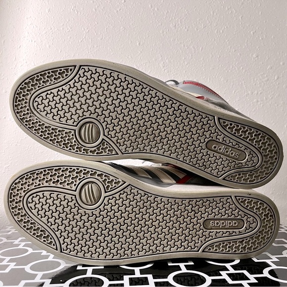 Adidas Neo Raleigh Gray/Red Sneakers w/Suede Upper & Padded Collar—Men's Size 13 - Picture 9 of 10